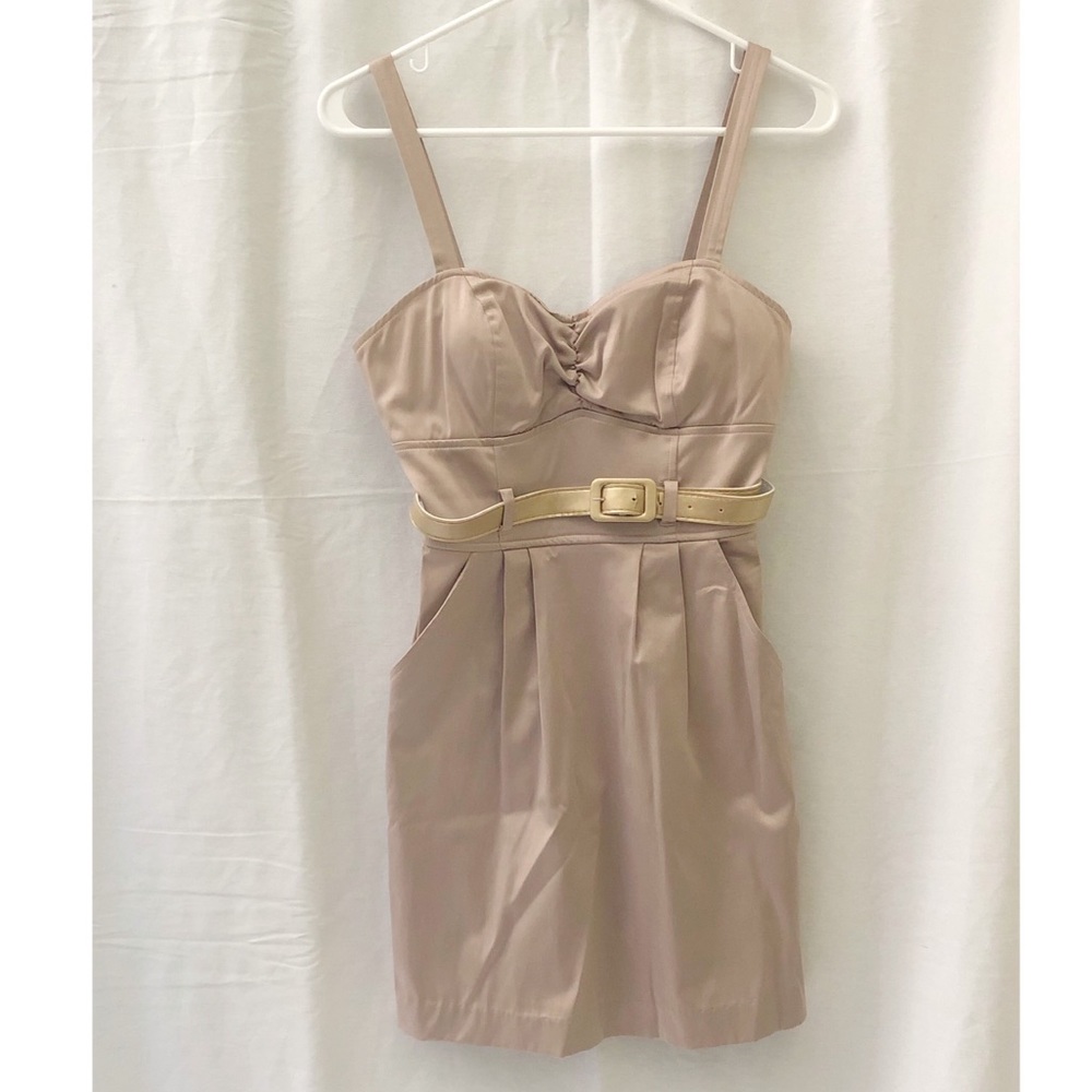 Grass Collection Sleeveless Tan Dress Size 3